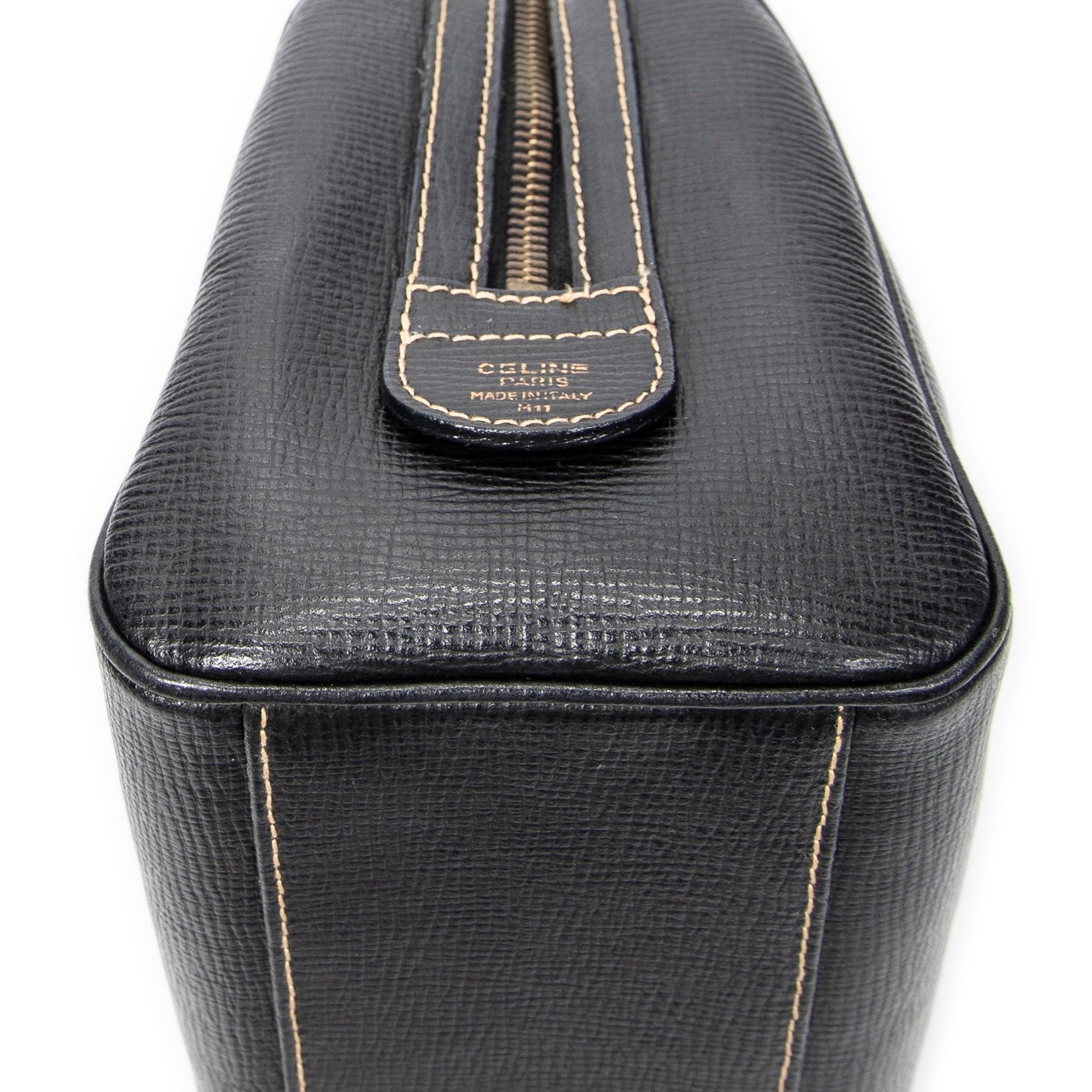 Handbag Small Vintage Boston Black Grained Leather