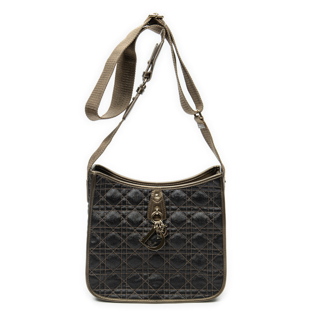 Shoulder Bag Panarea Crossbody Brown Cannage Coated Canvas