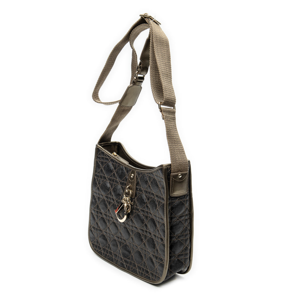 Shoulder Bag Panarea Crossbody Brown Cannage Coated Canvas