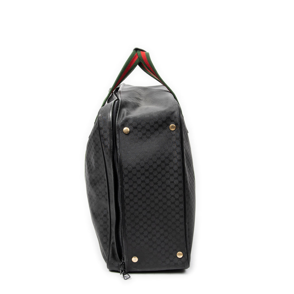 Travel Bag Vintage Large Travel Suitcase Black Microguccissima Coated Canvas