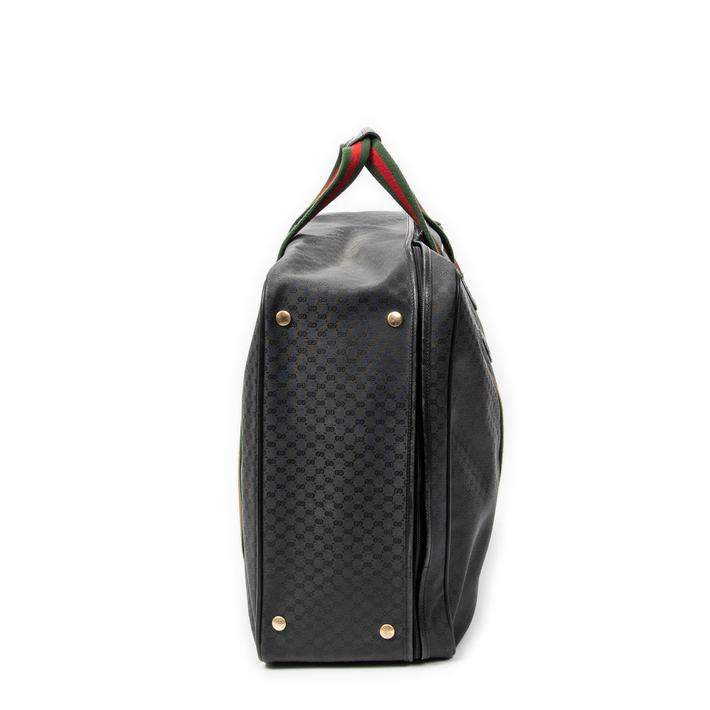Travel Bag Vintage Large Travel Suitcase Black Microguccissima Coated Canvas