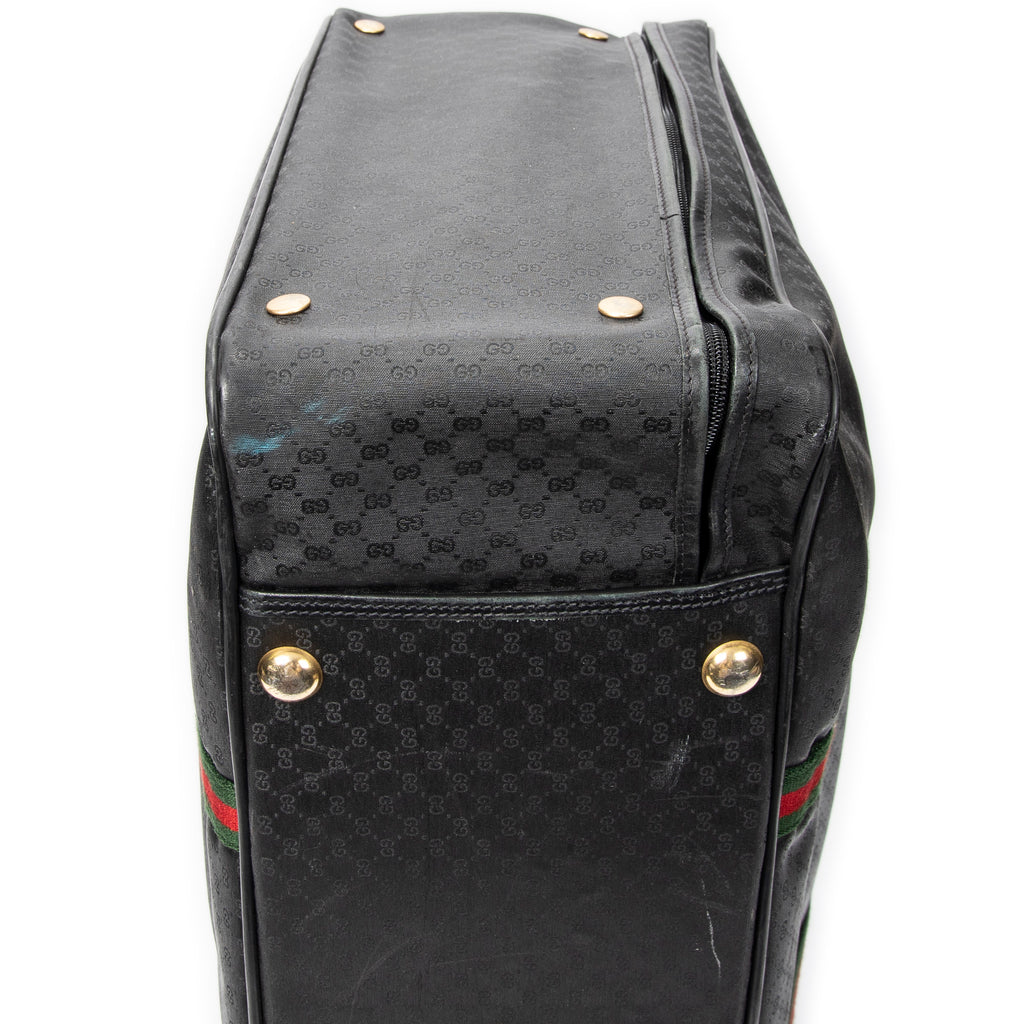 Travel Bag Vintage Large Travel Suitcase Black Microguccissima Coated Canvas