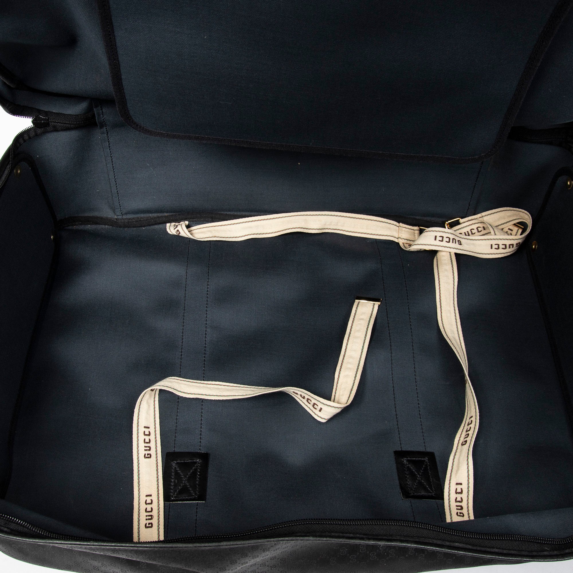 Travel Bag Vintage Large Travel Suitcase Black Microguccissima Coated Canvas