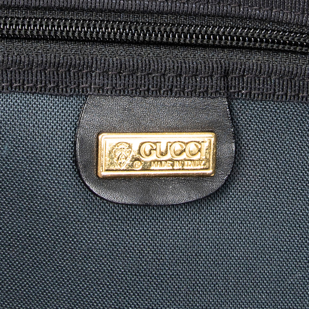 Travel Bag Vintage Large Travel Suitcase Black Microguccissima Coated Canvas