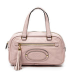Handbag Small Anagram Tassel Boston Pink Grained Calfskin Leather