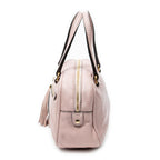 Handbag Small Anagram Tassel Boston Pink Grained Calfskin Leather