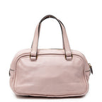 Handbag Small Anagram Tassel Boston Pink Grained Calfskin Leather