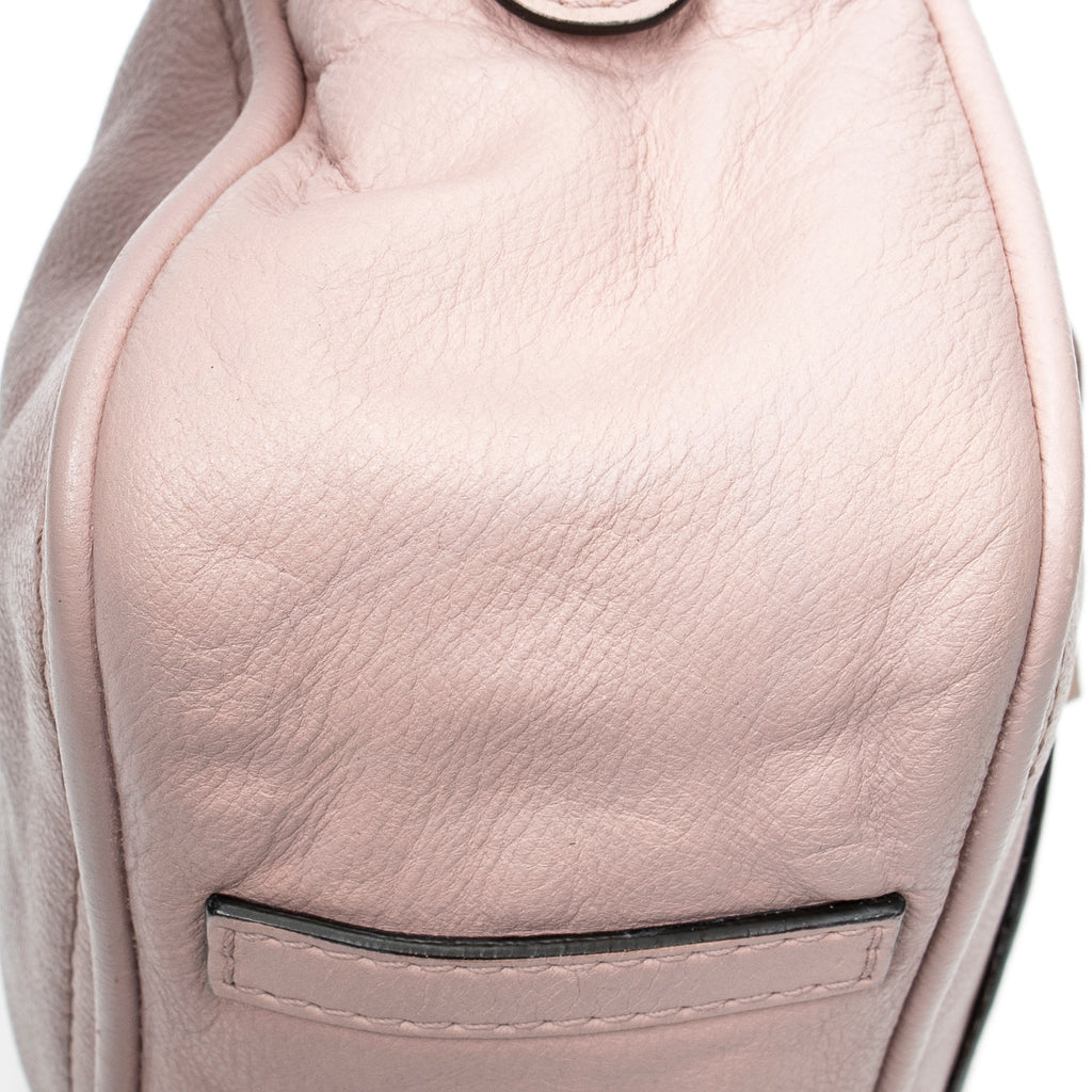 Handbag Small Anagram Tassel Boston Pink Grained Calfskin Leather