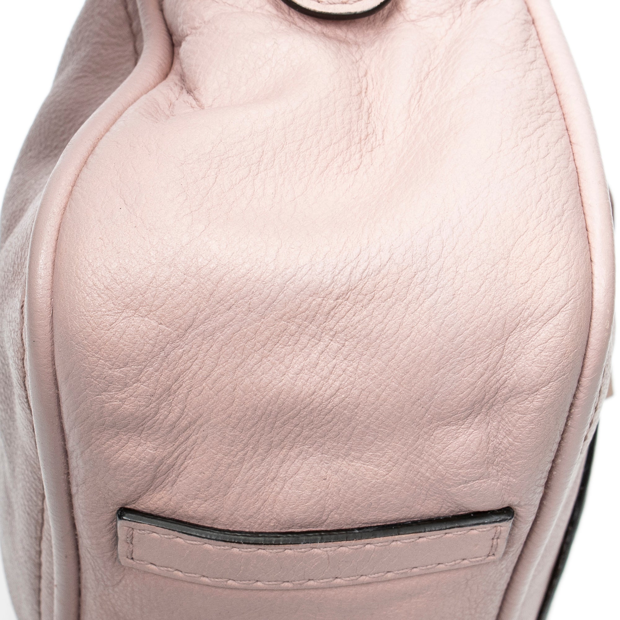 Handbag Small Anagram Tassel Boston Pink Grained Calfskin Leather