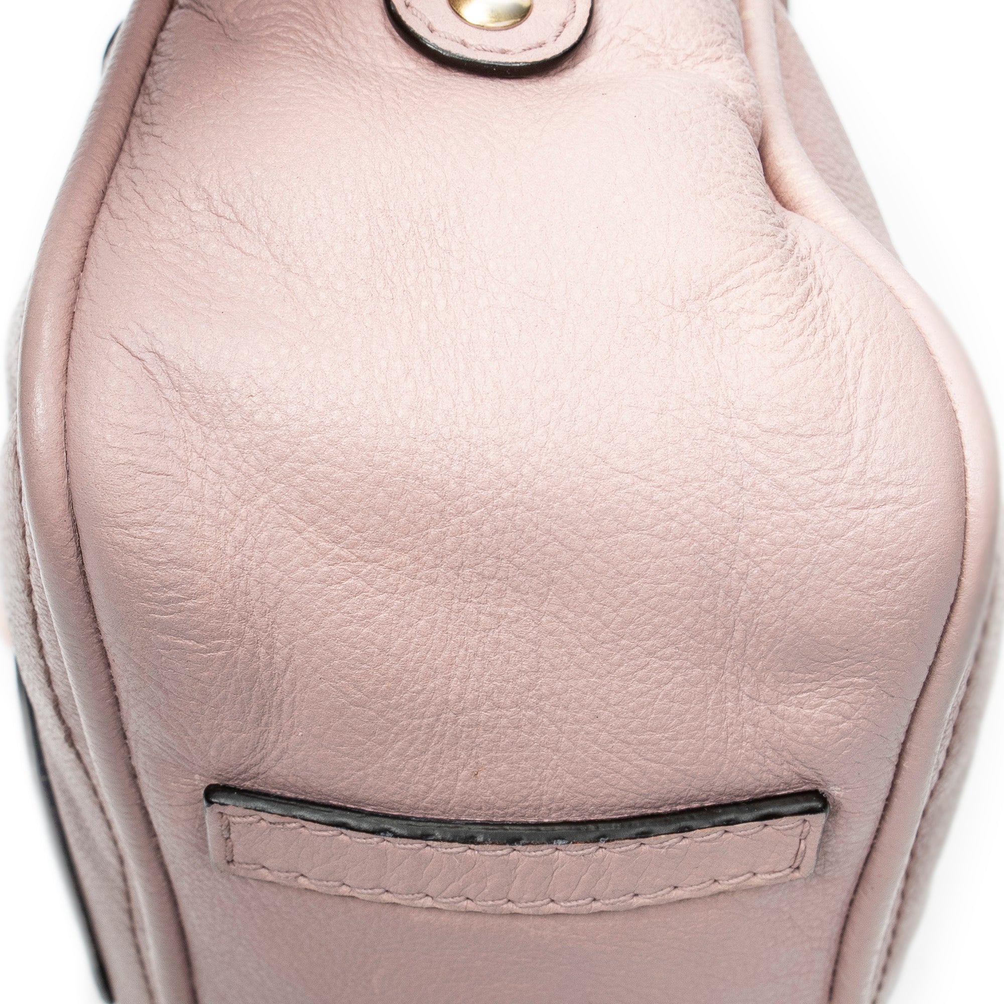 Handbag Small Anagram Tassel Boston Pink Grained Calfskin Leather