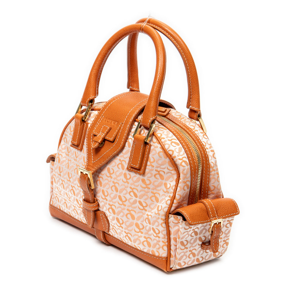 Handbag Small Anagram Side Pocket Boston Orange Anagram Canvas