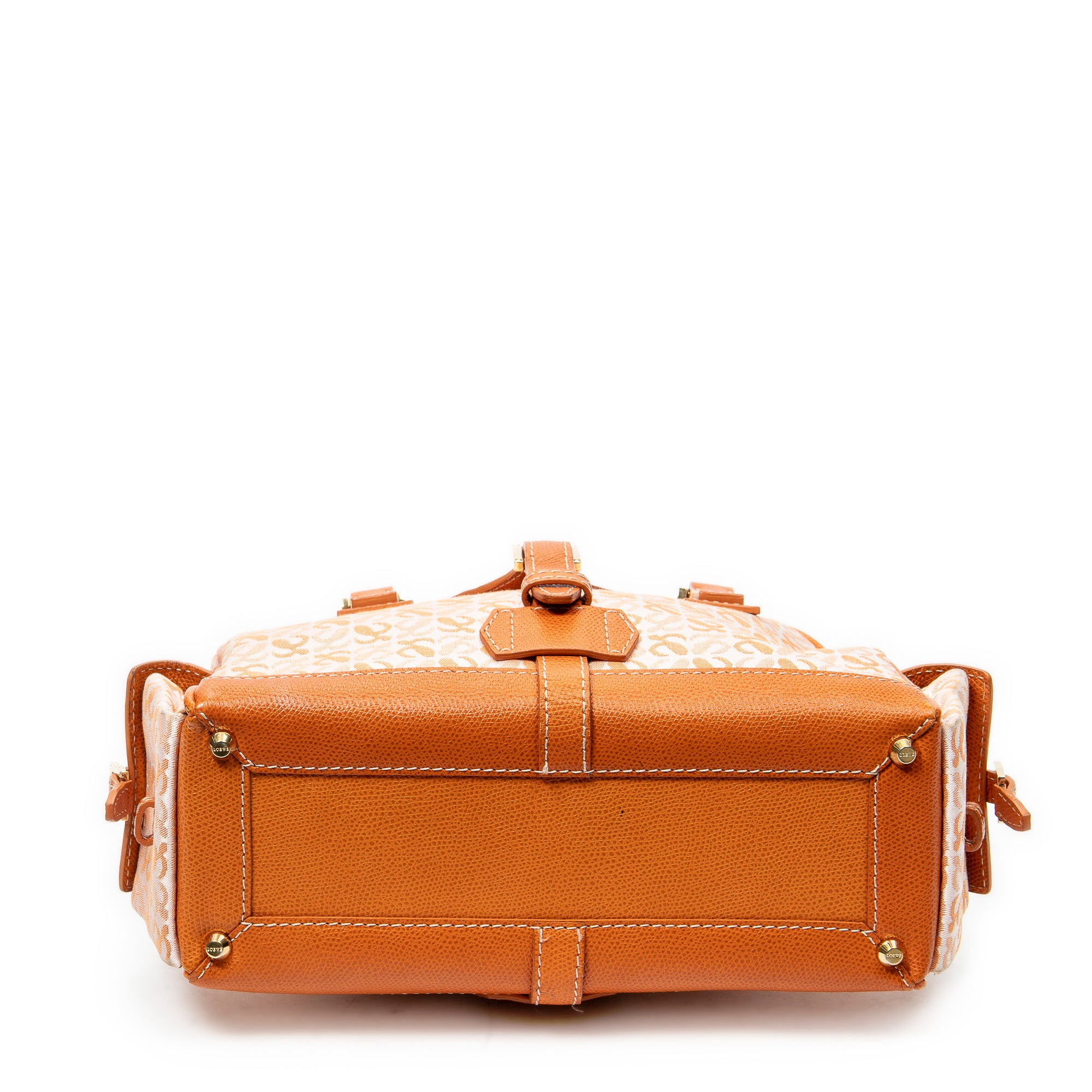 Handbag Small Anagram Side Pocket Boston Orange Anagram Canvas