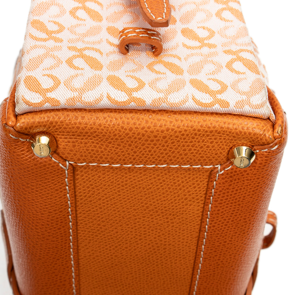 Handbag Small Anagram Side Pocket Boston Orange Anagram Canvas