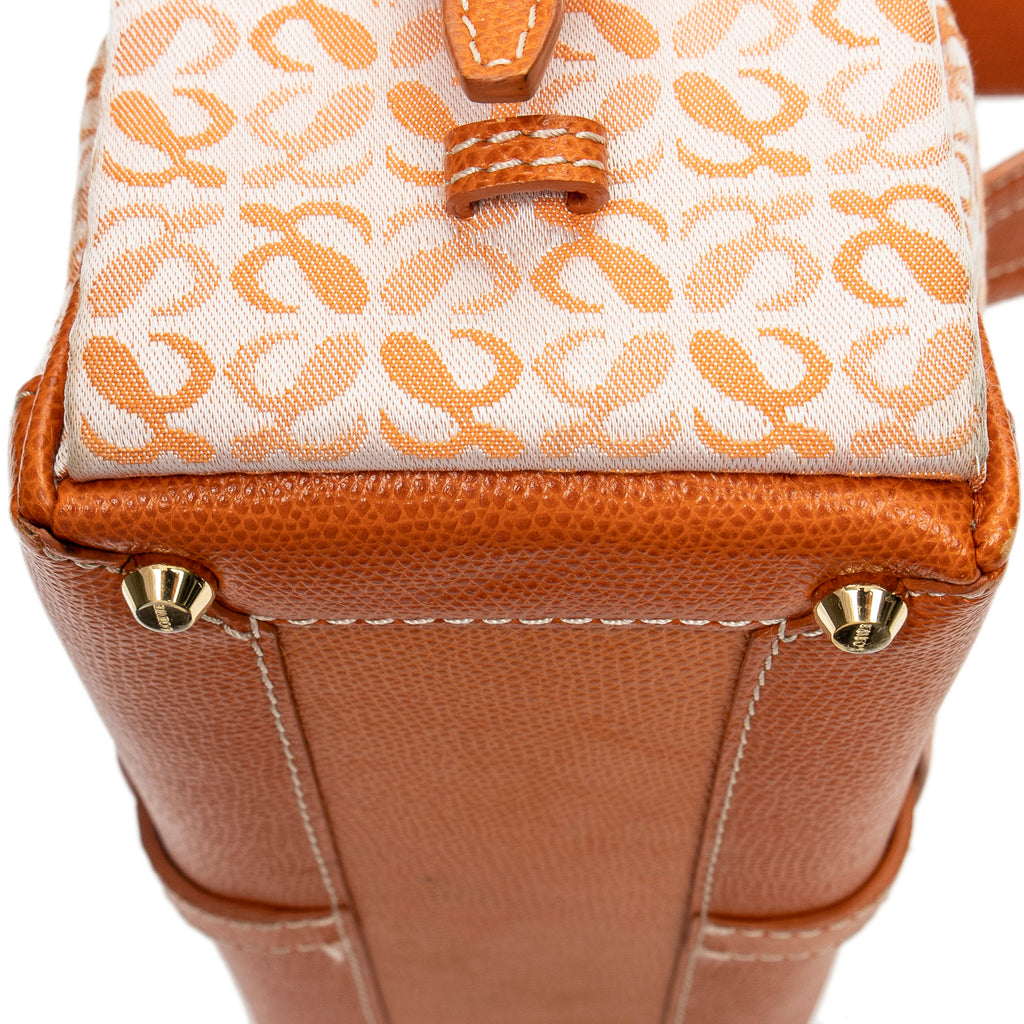 Handbag Small Anagram Side Pocket Boston Orange Anagram Canvas