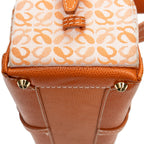 Handbag Small Anagram Side Pocket Boston Orange Anagram Canvas
