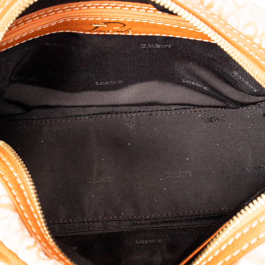 Handbag Small Anagram Side Pocket Boston Orange Anagram Canvas