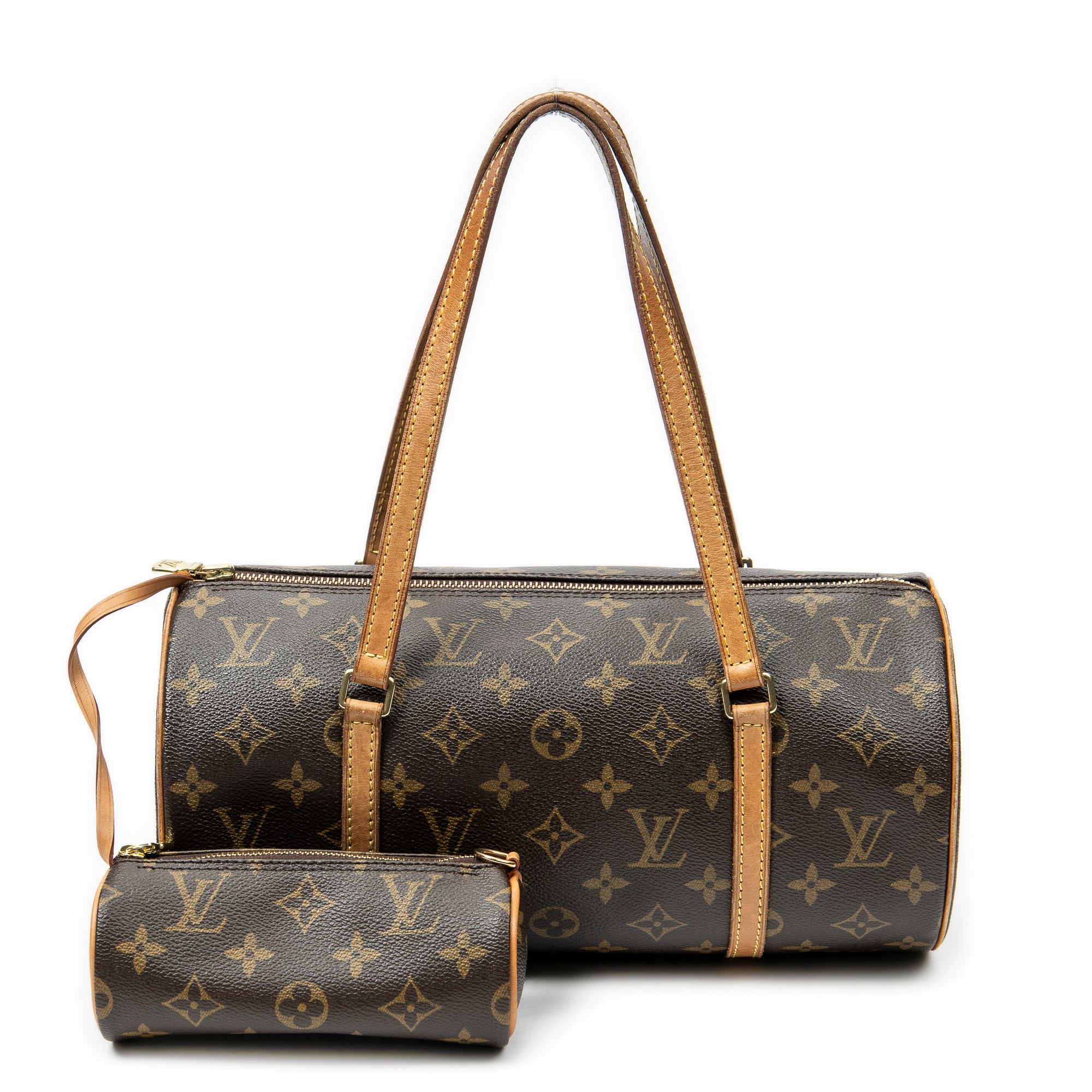 Handbag Papillon 30 Brown Monogram Canvas