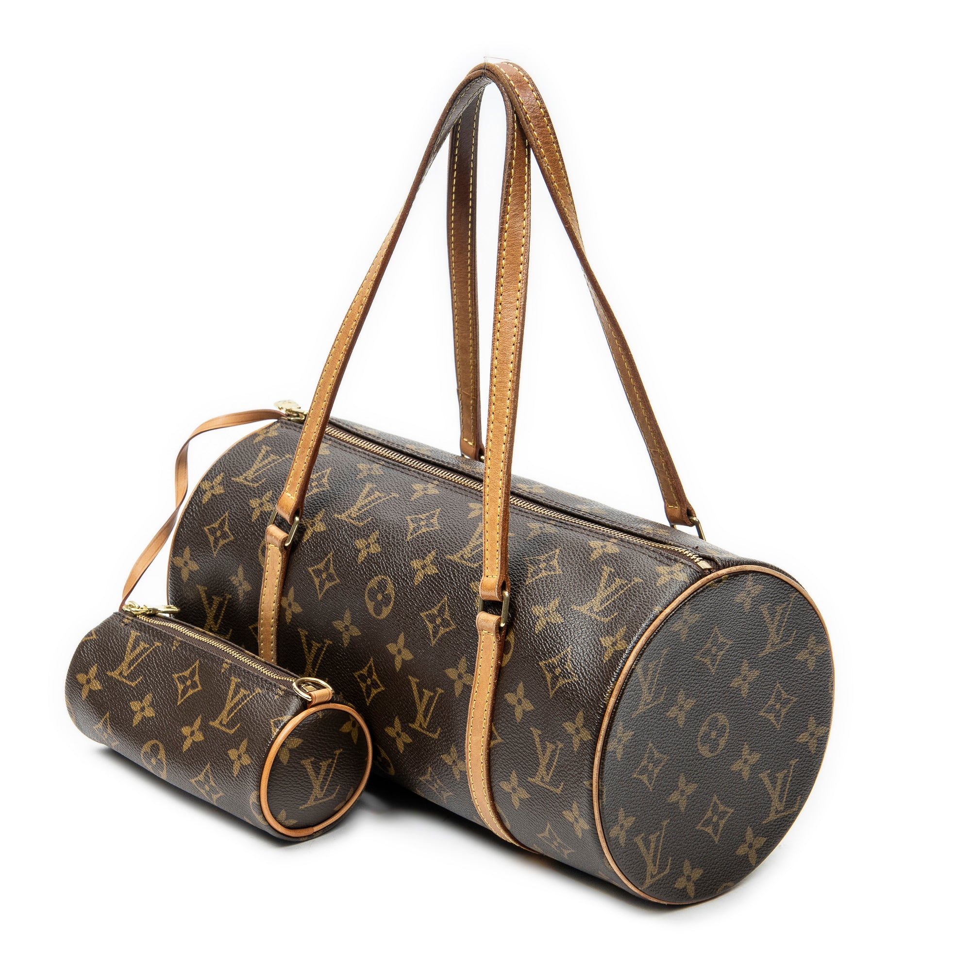Handbag Papillon 30 Brown Monogram Canvas