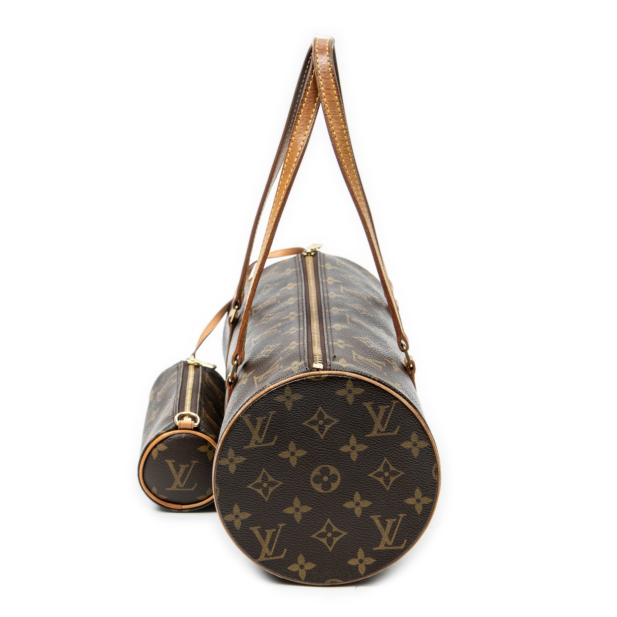 Handbag Papillon 30 Brown Monogram Canvas