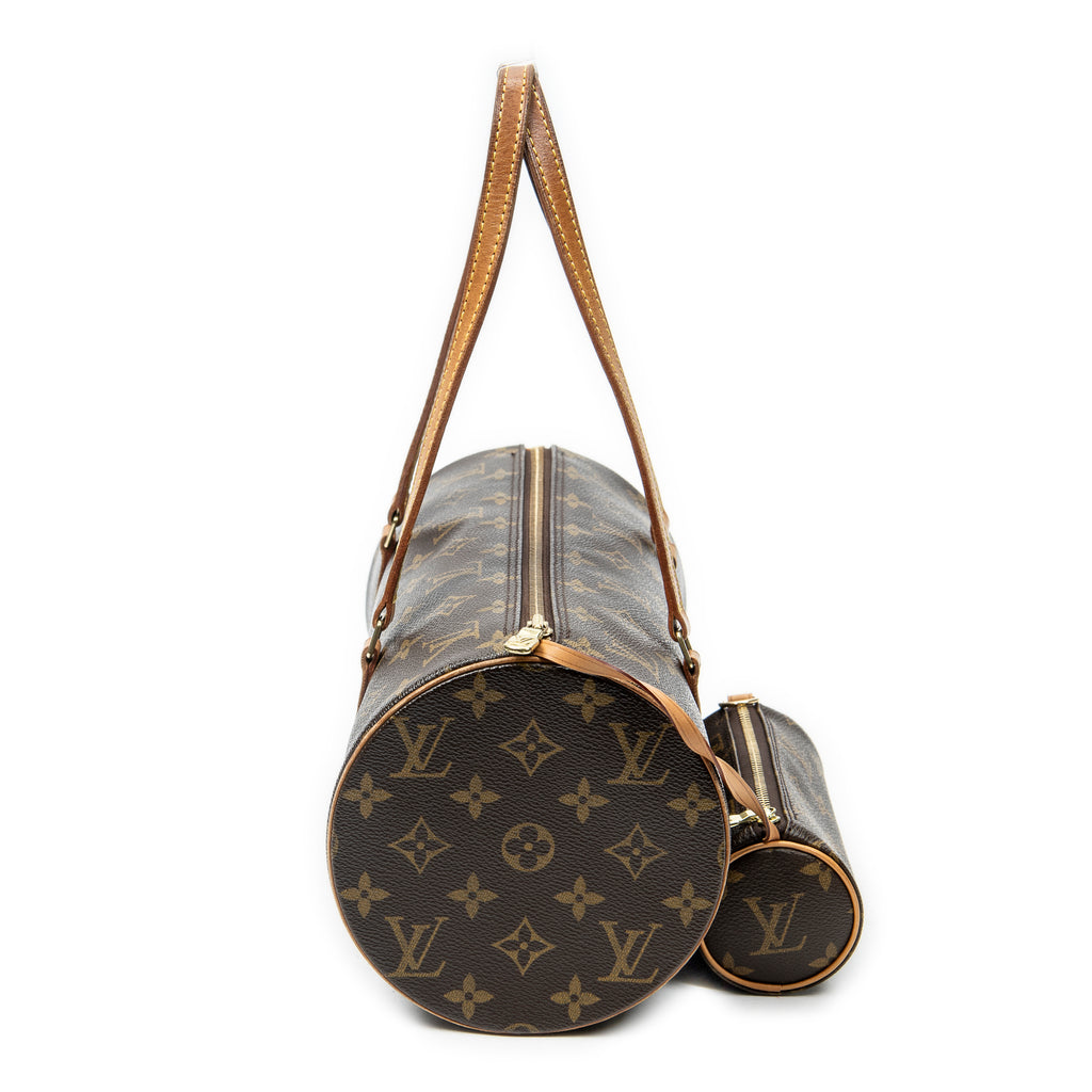 Handbag Papillon 30 Brown Monogram Canvas