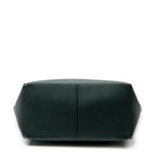 Shoulder Bag Vertical Tote Green Trimmed Intrecciato Leather