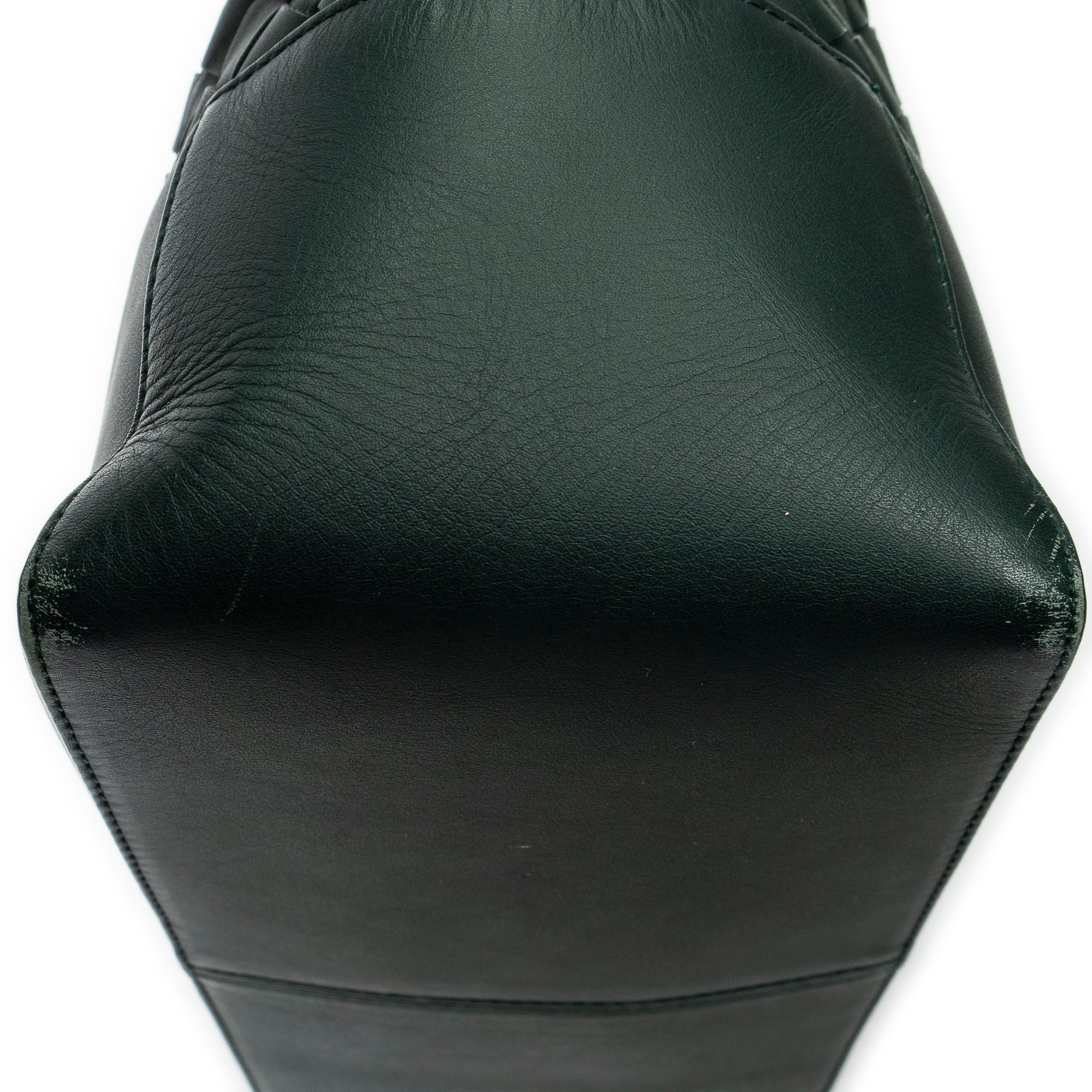 Shoulder Bag Vertical Tote Green Trimmed Intrecciato Leather