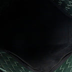 Shoulder Bag Vertical Tote Green Trimmed Intrecciato Leather