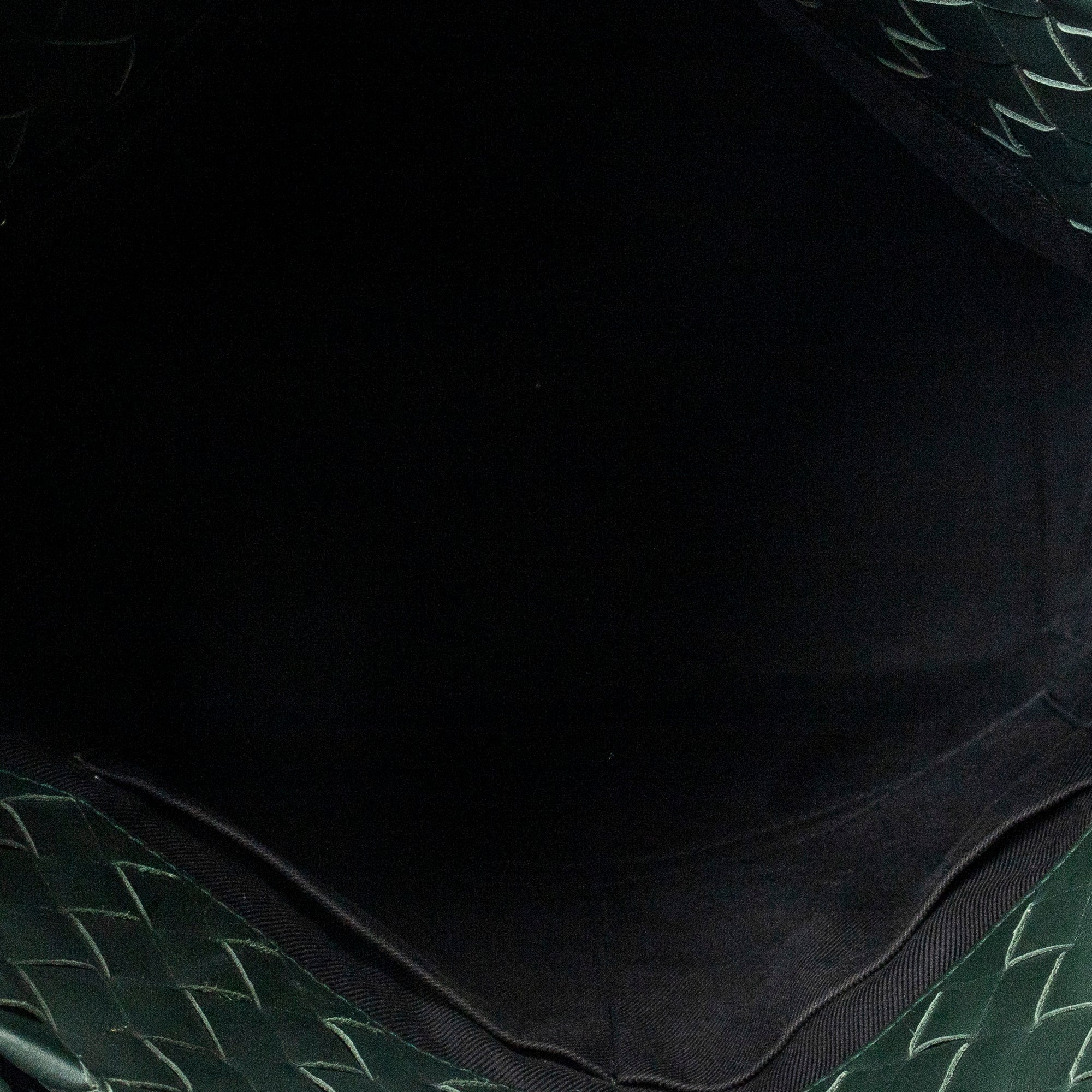 Shoulder Bag Vertical Tote Green Trimmed Intrecciato Leather