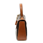 Handbag Vintage Flap Top Handle Brown Macadam Coated Canvas