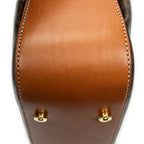 Handbag Vintage Flap Top Handle Brown Macadam Coated Canvas