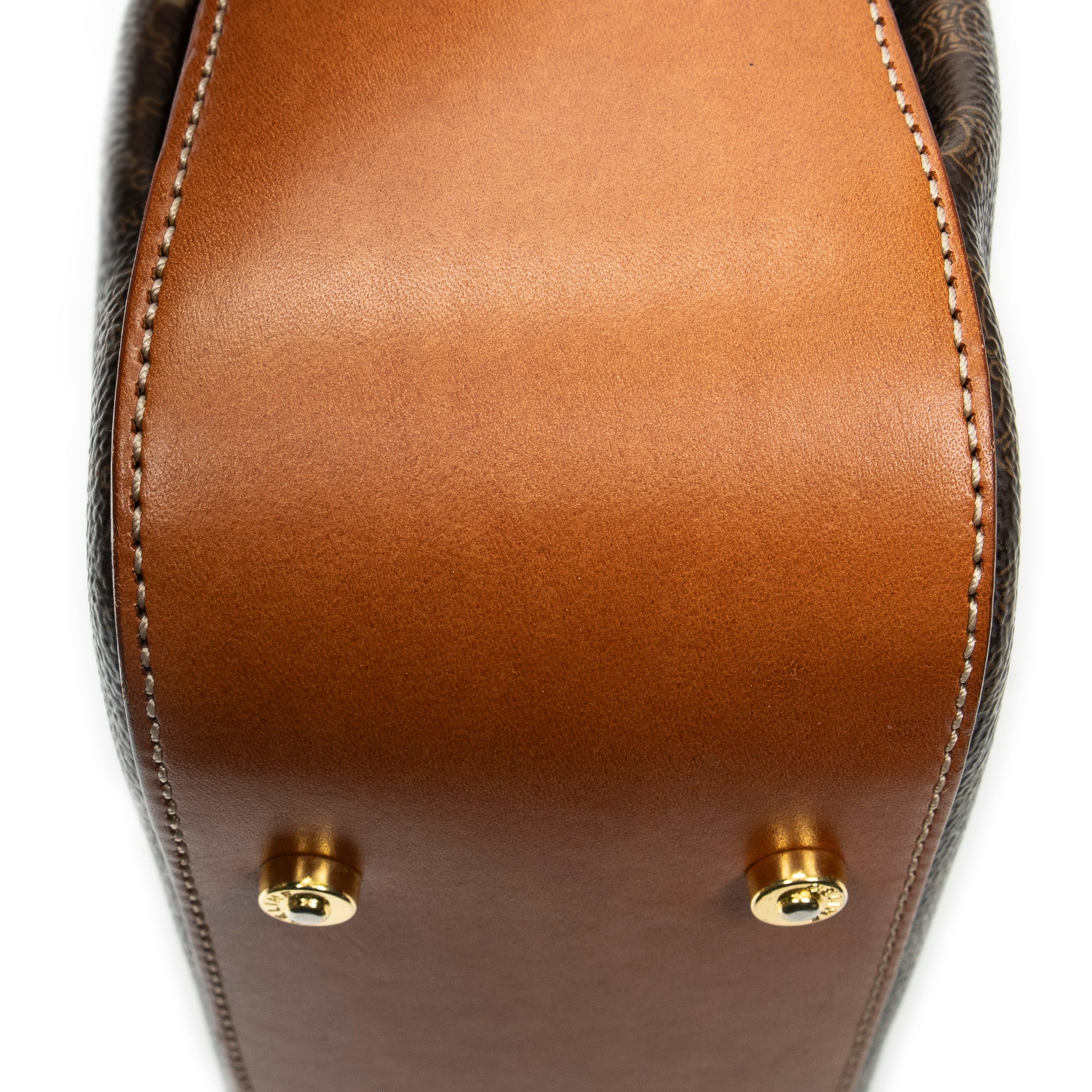 Handbag Vintage Flap Top Handle Brown Macadam Coated Canvas