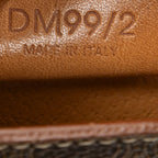 Handbag Vintage Flap Top Handle Brown Macadam Coated Canvas