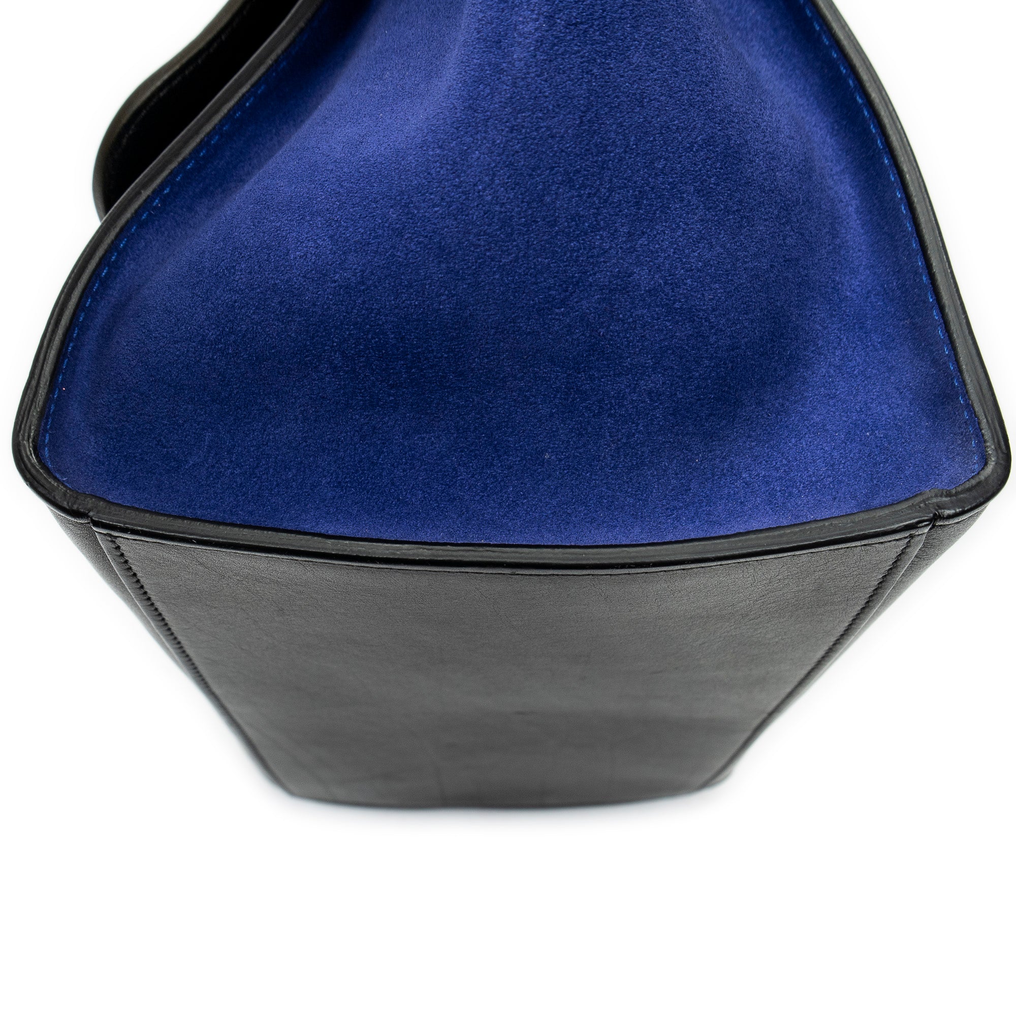 Shoulder Bag Small Tricolor Trapeze Black Calfskin Leather
