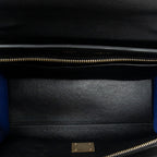 Shoulder Bag Small Tricolor Trapeze Black Calfskin Leather