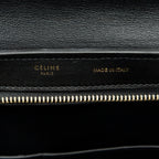 Shoulder Bag Small Tricolor Trapeze Black Calfskin Leather