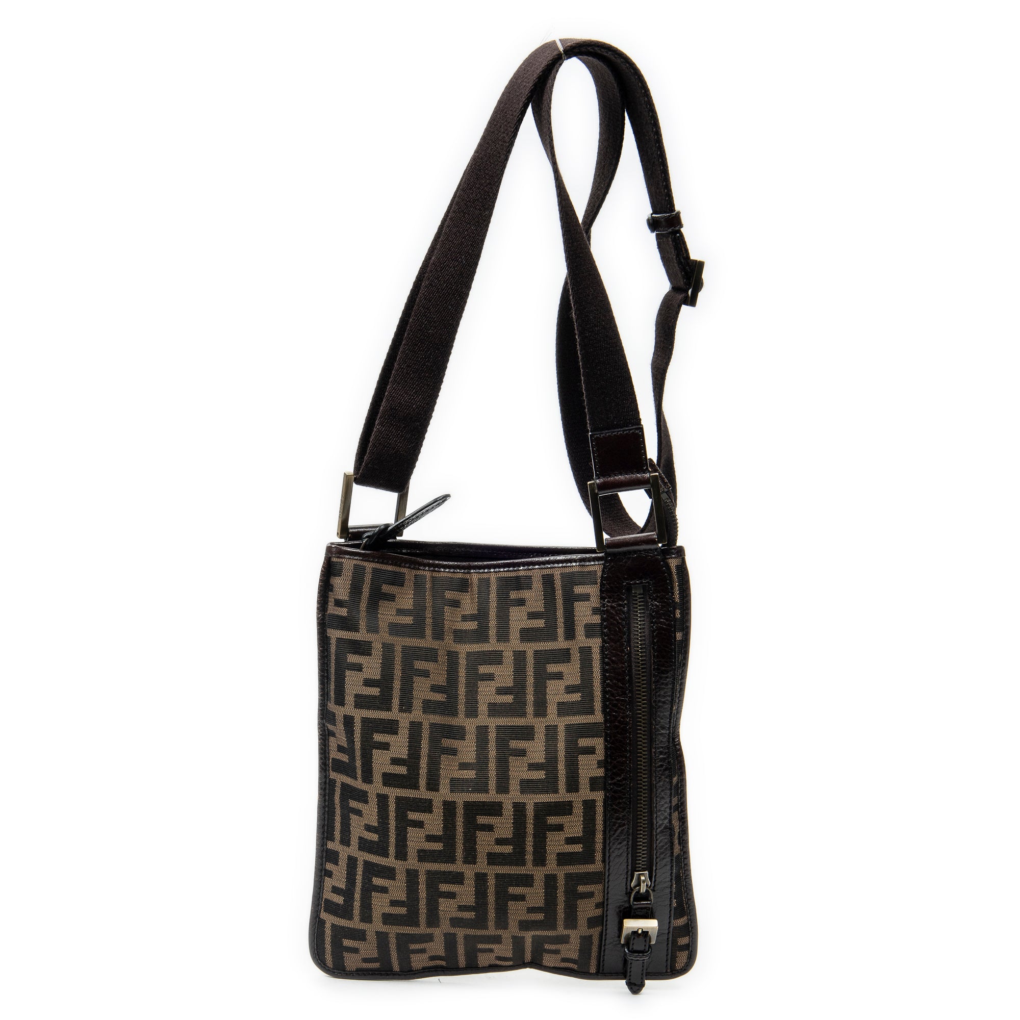 Shoulder Bag Small Messenger Crossbody Brown Zucca Canvas