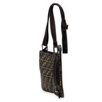 Shoulder Bag Small Messenger Crossbody Brown Zucca Canvas