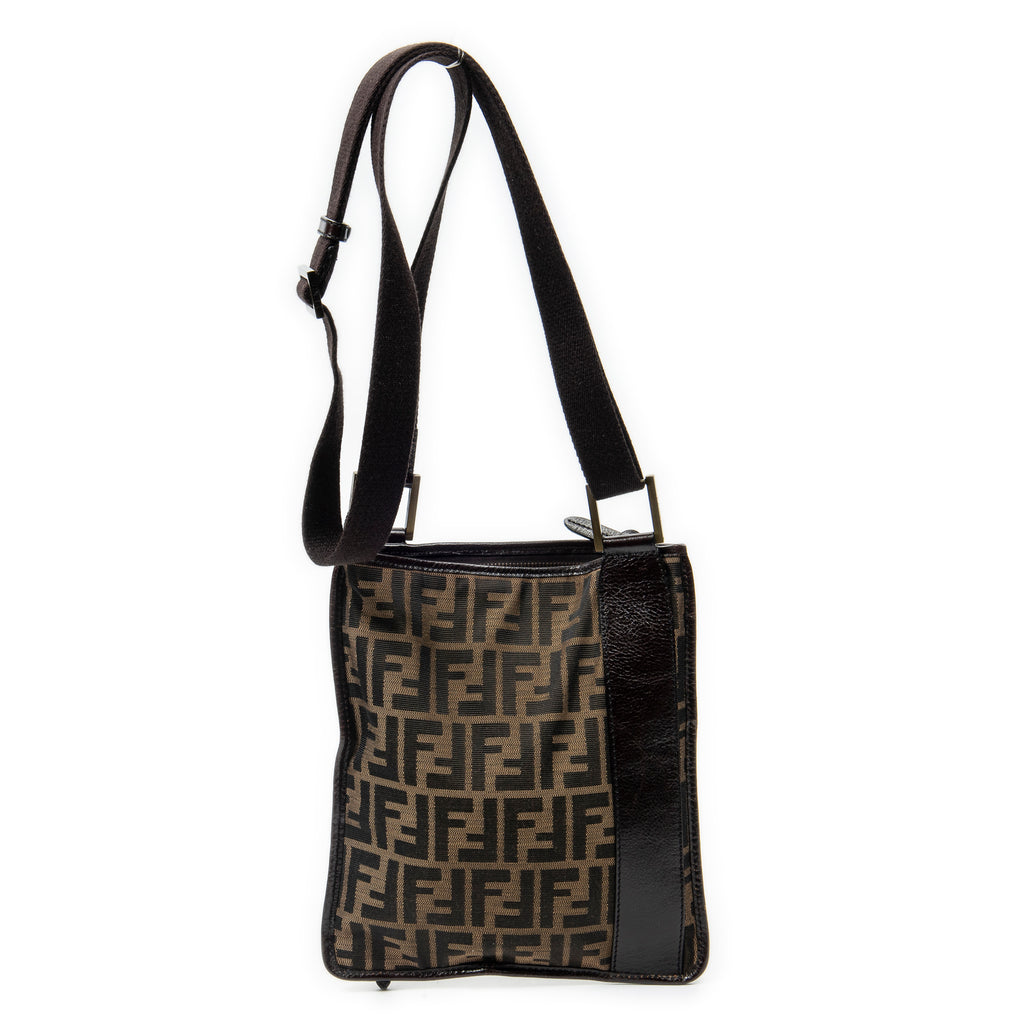 Shoulder Bag Small Messenger Crossbody Brown Zucca Canvas