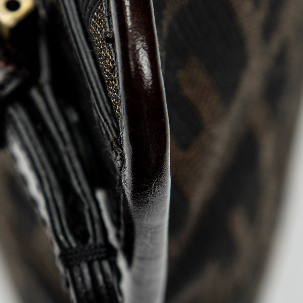 Shoulder Bag Small Messenger Crossbody Brown Zucca Canvas
