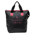 Shoulder Bag Vertical Tote Black Coated Canvas