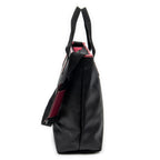 Shoulder Bag Vertical Tote Black Coated Canvas
