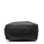 Shoulder Bag Vertical Tote Black Coated Canvas