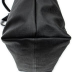 Shoulder Bag Vertical Tote Black Coated Canvas