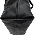 Shoulder Bag Vertical Tote Black Coated Canvas