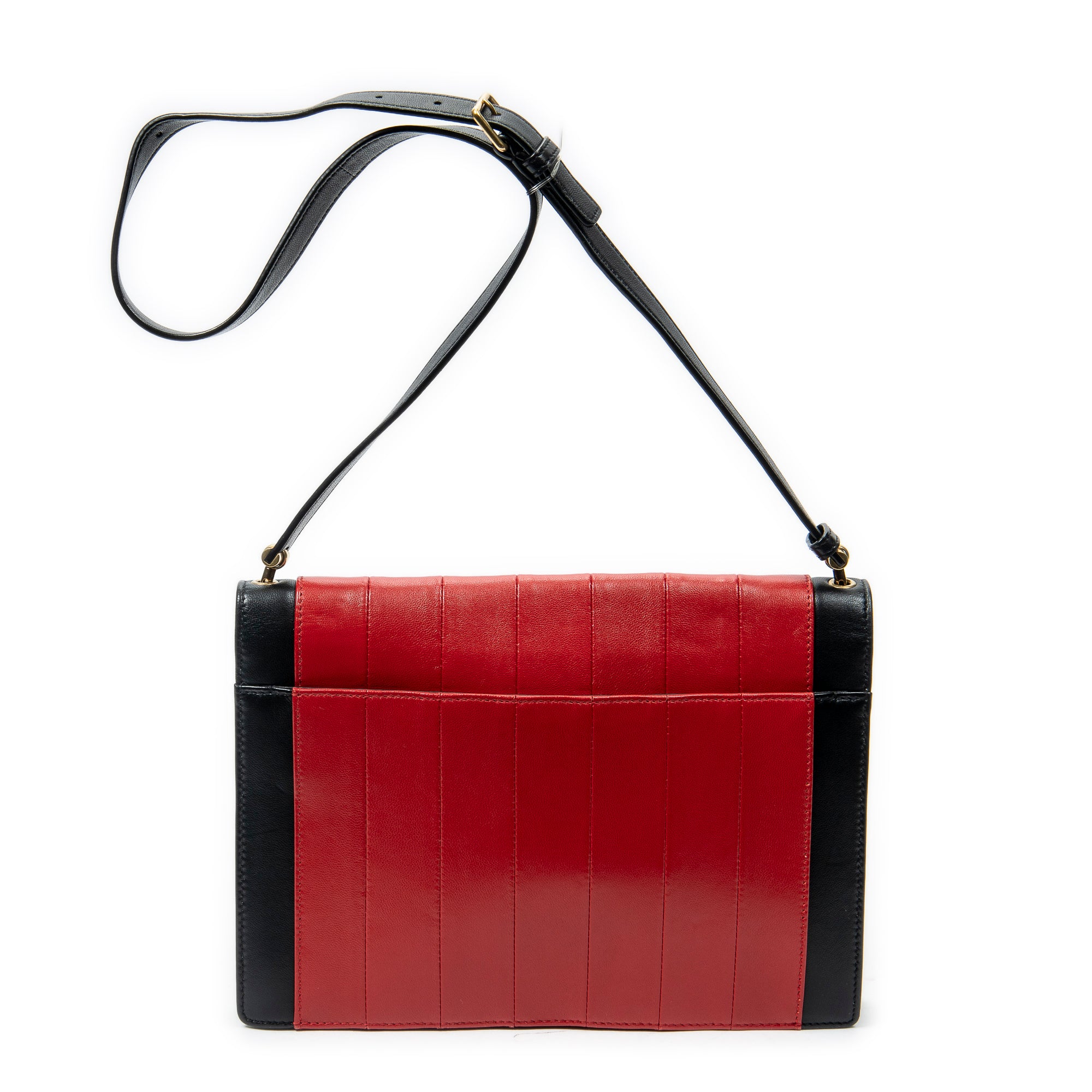 Shoulder Bag Gaby Envelope Satchel Red Calfskin Leather