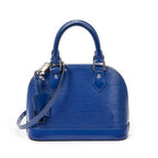 Handbag Alma BB Blue Electric Epi