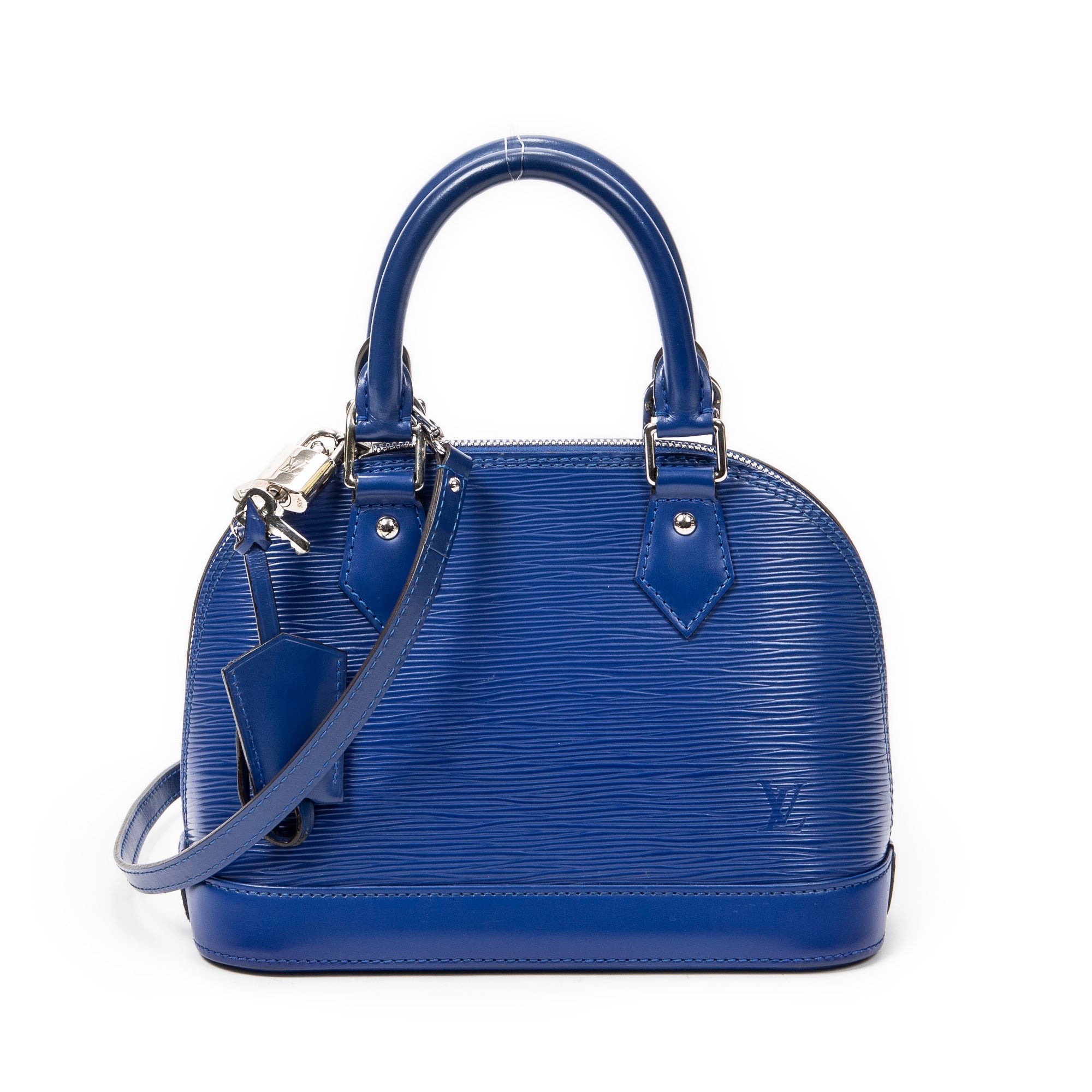 Handbag Alma BB Blue Electric Epi