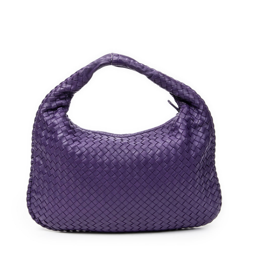 Shoulder Bag Veneta Hobo Purple Intrecciato Leather