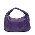 Shoulder Bag Veneta Hobo Purple Intrecciato Leather