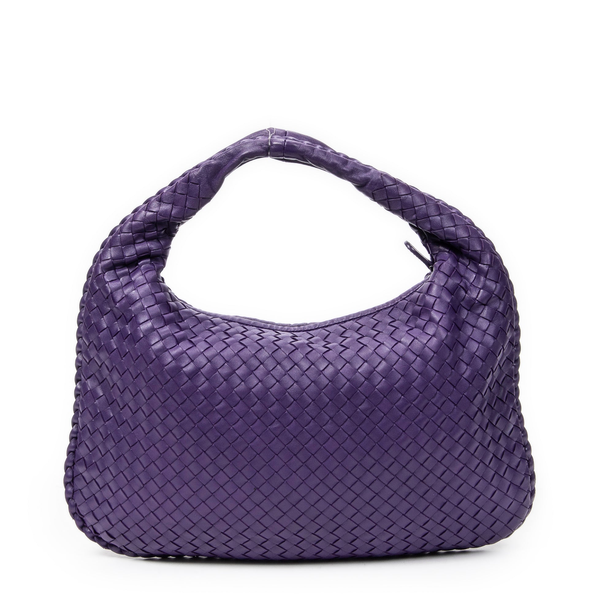 Shoulder Bag Veneta Hobo Purple Intrecciato Leather